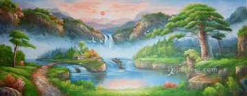 landscape Painting - Sunset in Fairyland Chinese Landscape